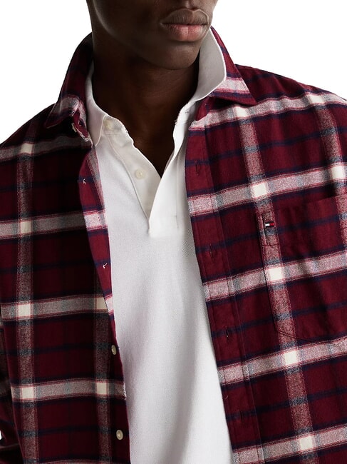 TH TARTAN Cotton shirt deep red / multi - Men's Shirts