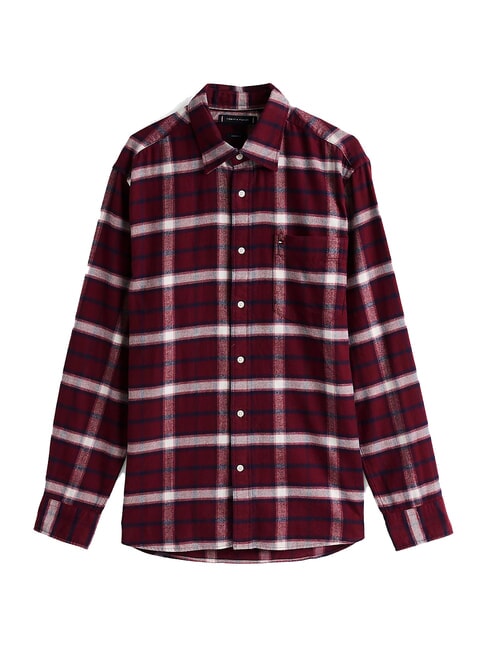 TH TARTAN Cotton shirt deep red / multi - Men's Shirts