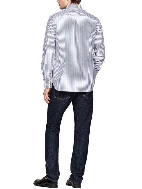 TH Stripes Cotton shirt mid blue / optic white - Men's Shirts