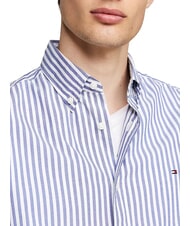 TOMMY HILFIGER TH Stripes Cotton shirt mid blue / optic white - Men's Shirts - 3