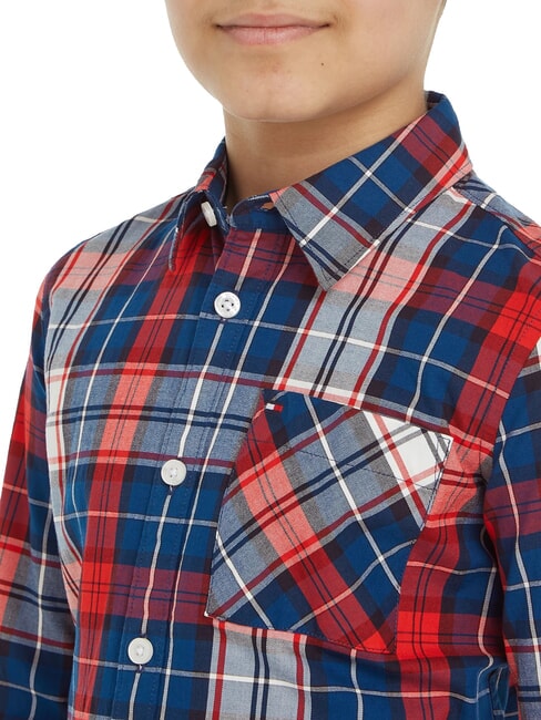 TH KIDS Tartan Cotton shirt blue check - children's shirts