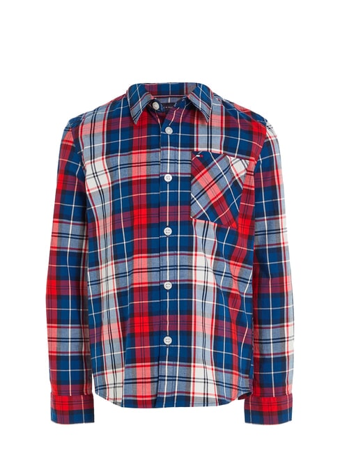 TH KIDS Tartan Cotton shirt blue check - children's shirts