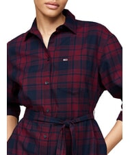 TOMMY HILFIGER TH JEANS  Tartan dress rouge winter check - Woman Clothes - 4