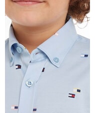 TOMMY HILFIGER TH KIDS Long-sleeved cotton shirt vessel blue - children's shirts - 3