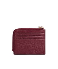 COCCINELLE TASSEL Card holder with zip in hammered leather currant - Women’s Wallets - 2