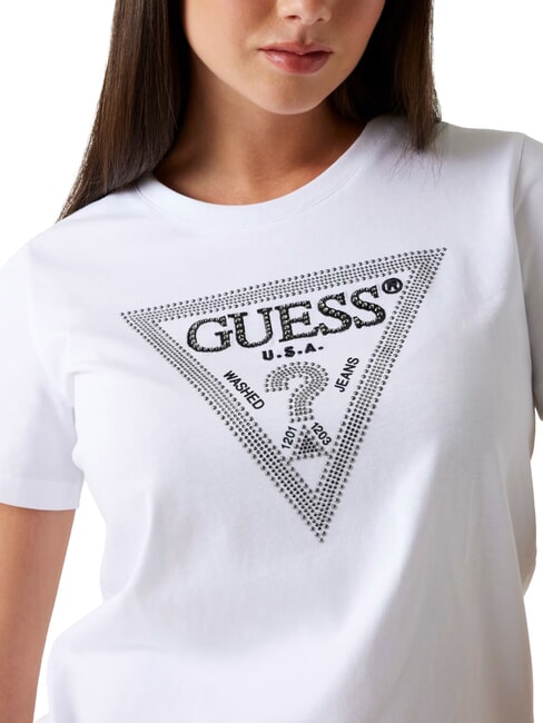 SS CN KRYSTAL TRIANGLE Short-sleeved T-shirt with studs and rhinestones purwhite - T-shirt