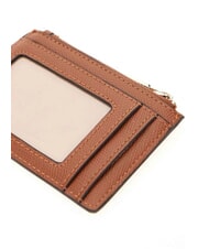 GUESS AMORETTE Flat card holder with zip COGNAC - Women&rsquo;s Wallets - 3