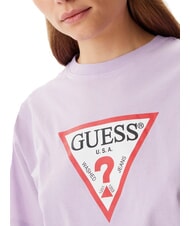 GUESS JEANS SS CN BOXY ICONIC  Cotton T-Shirt lilac flower - T-shirt - 3