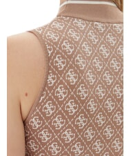 GUESS RN LISE 4G Mock neck tank top wet sand and cream c - T-shirt - 4