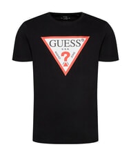 GUESS TRI LOGO Cotton T-shirt jetbla - T-shirt - 4