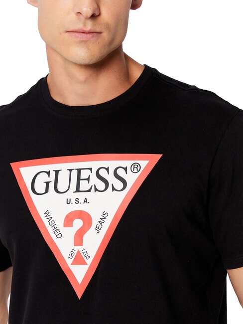 TRI LOGO Cotton T-shirt jetbla - T-shirt