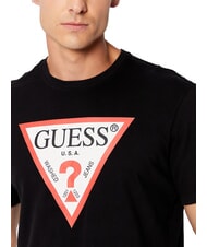 GUESS TRI LOGO Cotton T-shirt jetbla - T-shirt - 3