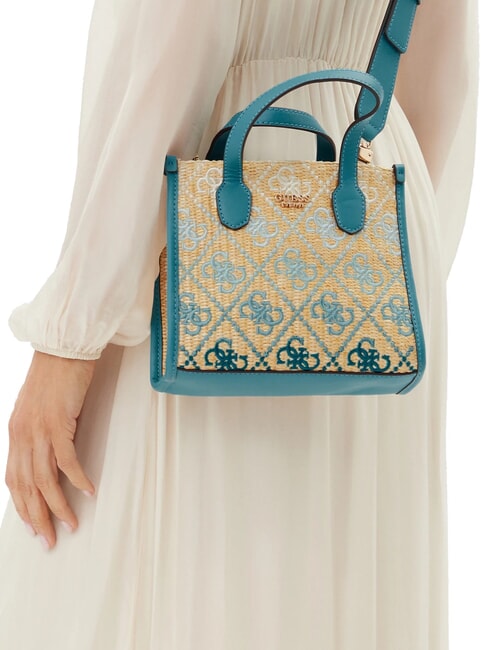 SILVANA Mini Hand Bag, with shoulder strap teal logo - Women’s Bags