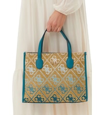 GUESS SILVANA Shoulder bag teal logo - Women’s Bags - 4