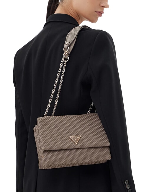 PHAEDRA Woven shoulder bag dark taupe - Women’s Bags