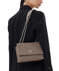 GUESS PHAEDRA Woven shoulder bag dark taupe - Women’s Bags - 5