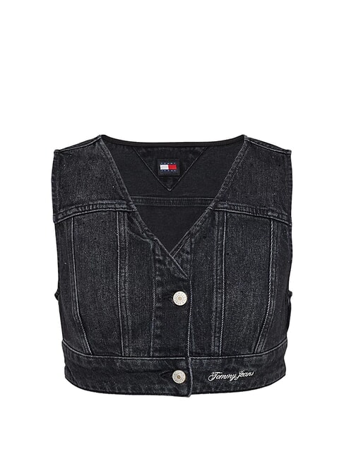 TH JEANS Denim top black denim - T-shirt