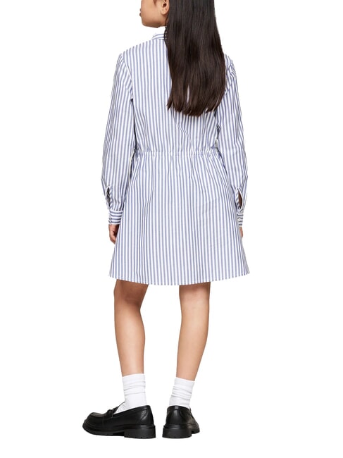 TH Cotton dress mid blue / optic white - Little Girls' Dresses