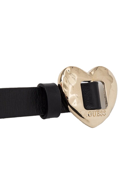 HEART Thin belt with heart buckle BLACK - Belts
