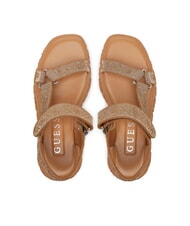 GUESS LODE2 Sandals with strap and rhinestones Beige / Brown - Women’s shoes - 3
