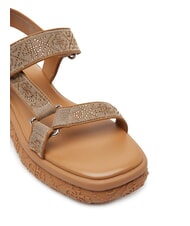 GUESS LODE2 Sandals with strap and rhinestones Beige / Brown - Women’s shoes - 4