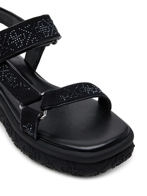 LODE Platform sandals with rhinestones BLACK - Women’s shoes