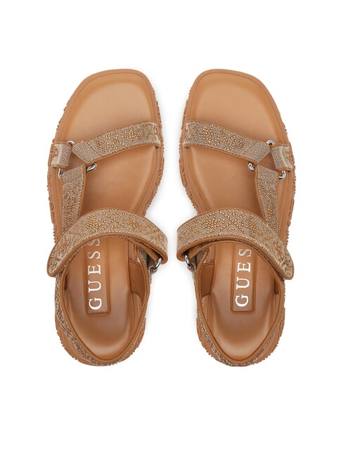 LODE2 Sandals with strap and rhinestones Beige / Brown - Women’s shoes