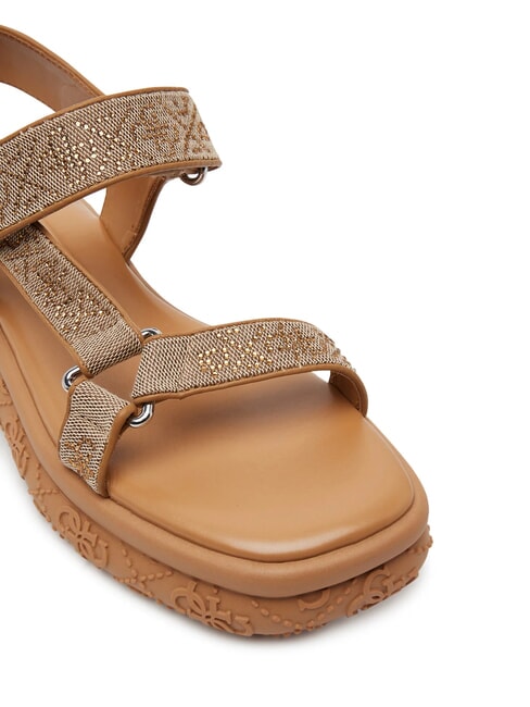 LODE2 Sandals with strap and rhinestones Beige / Brown - Women’s shoes