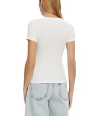 GUESS JEANS EMBRO SLIM Ribbed short-sleeved T-shirt purwhite - T-shirt - 2