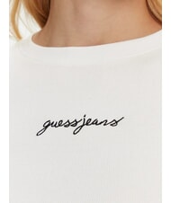 GUESS JEANS EMBRO SLIM Ribbed short-sleeved T-shirt purwhite - T-shirt - 3