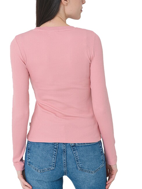 EMBRO Long-sleeved ribbed T-shirt slight pink - T-shirt