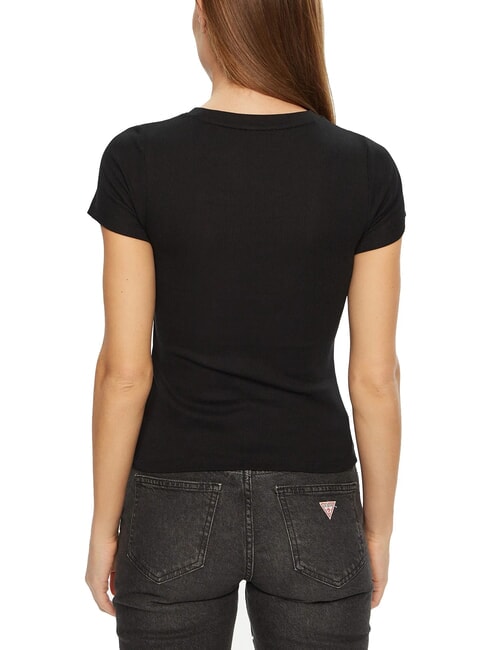 EMBRO SLIM Ribbed short-sleeved T-shirt jetbla - T-shirt