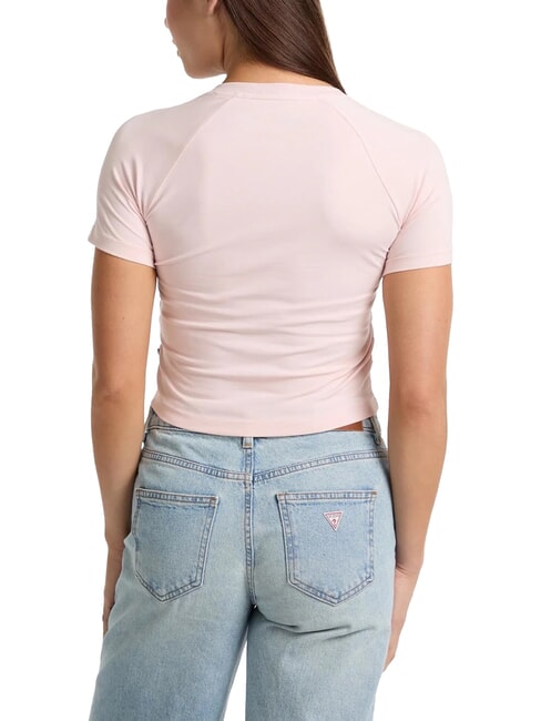 LOGO CALIFORNIA Short sleeve stretch cropped t-shirt blush cotton - T-shirt