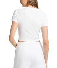 GUESS JEANS LOGO CALIFORNIA Short sleeve stretch cropped t-shirt purwhite - T-shirt - 2