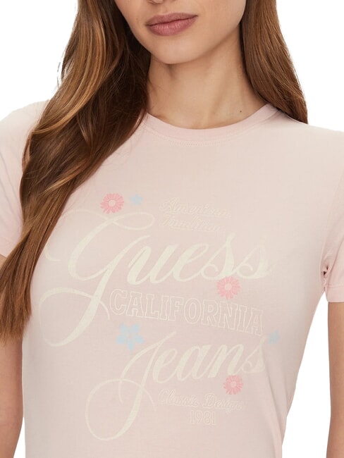 FLOWER Slim fit short-sleeved T-shirt blush cotton - T-shirt