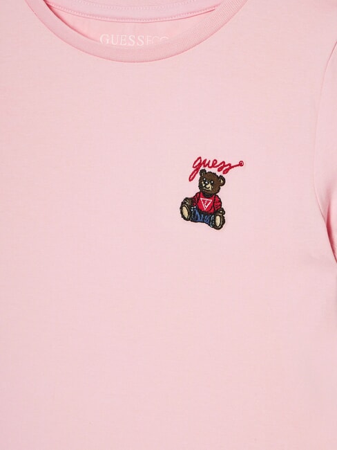KIDS Short-sleeved T-shirt with teddy bear cotton candy pink - Child T-shirt