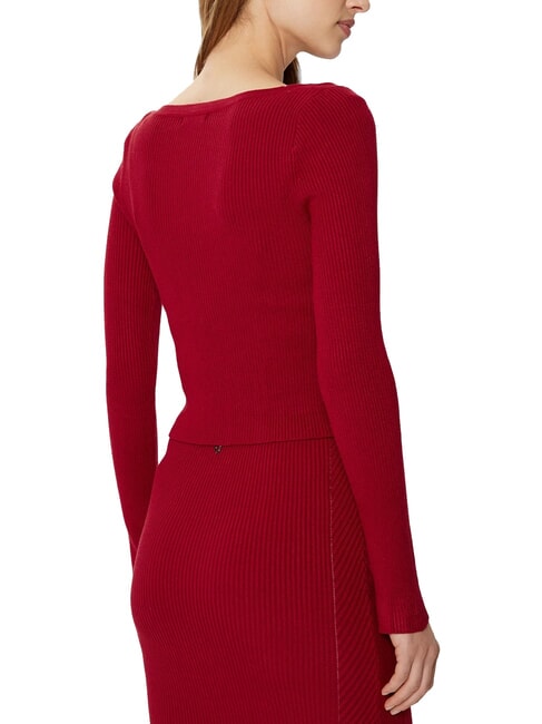 KATELYN Ribbed cardigan with jewel buttons siren red - Women's Sweaters