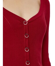 GUESS KATELYN Ribbed cardigan with jewel buttons siren red - Women's Sweaters - 4