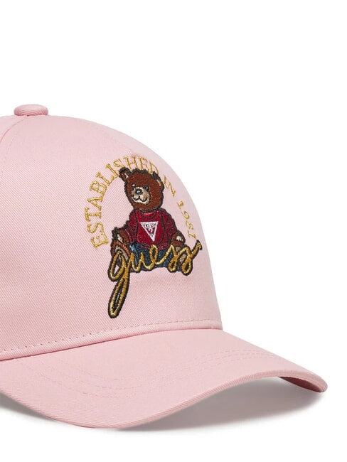 KIDS Teddy Bear Embroidery Baseball Hat cotton candy pink - Baby Hat