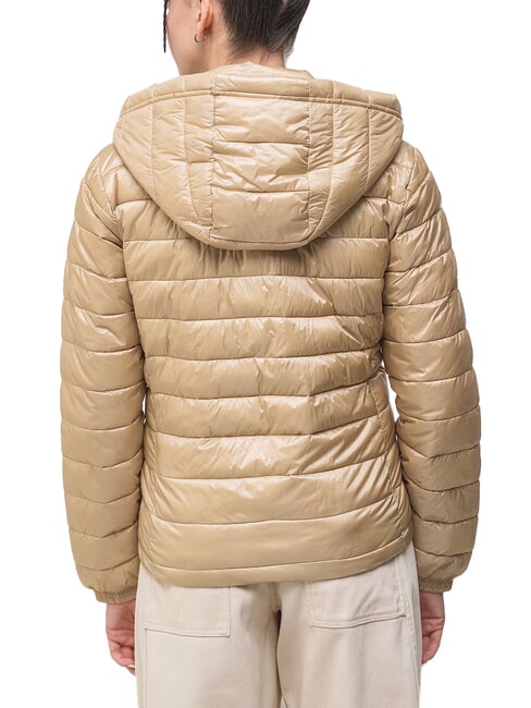 PACKABLE Lightweight down jacket with hood safari tan - Women's down jackets
