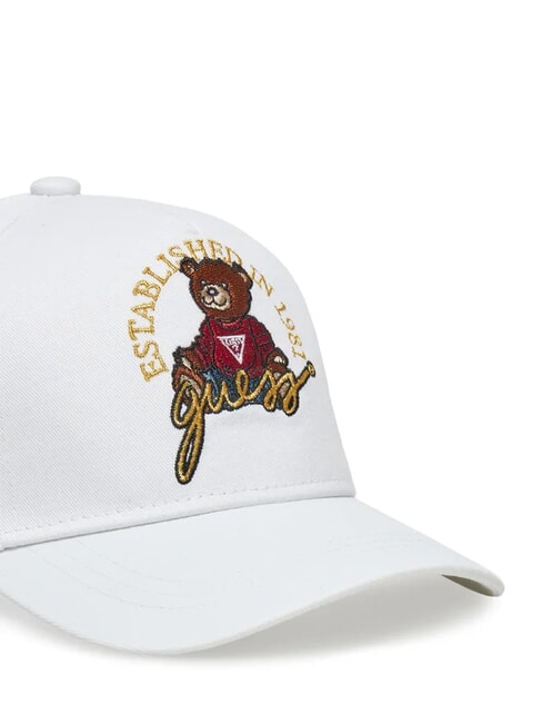 KIDS Teddy Bear Embroidery Baseball Hat purwhite - Baby Hat