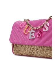 GUESS GIRL Mini bag with logo charm pink burst - Women’s Bags - 4
