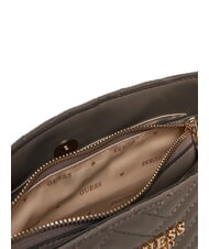 GUESS ANNING Quilted shoulder bag dark taupe - Women’s Bags - 3