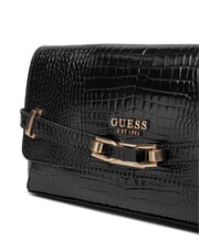 GUESS SILVYE Convertible bag with crocodile print BLACK - Women’s Bags - 3