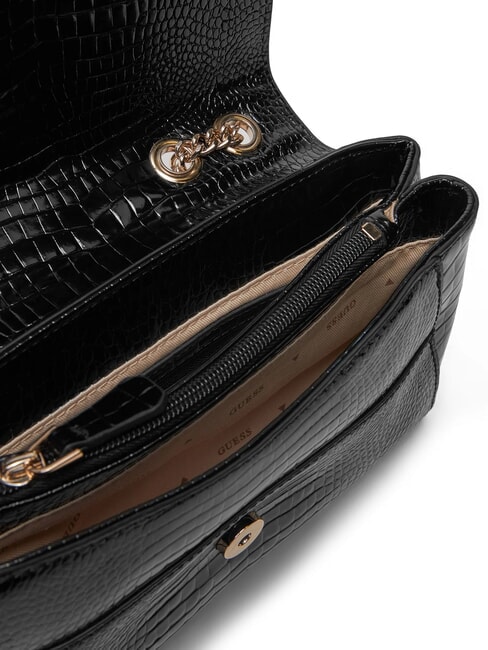 SILVYE Convertible bag with crocodile print BLACK - Women’s Bags