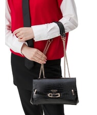 GUESS SILVYE Convertible bag with crocodile print BLACK - Women’s Bags - 4