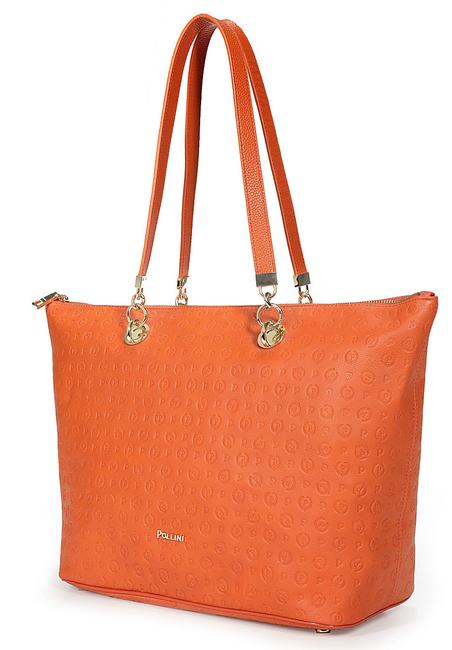 Embossed Heritage Over-the-shoulder shopping bag ORANGE - Women&rsquo;s Bags
