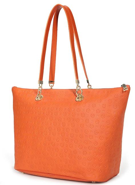 Embossed Heritage Over-the-shoulder shopping bag ORANGE - Women&rsquo;s Bags