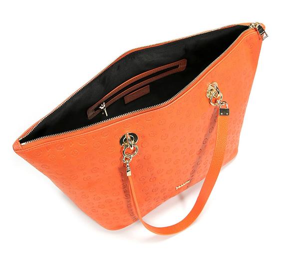 Embossed Heritage Over-the-shoulder shopping bag ORANGE - Women&rsquo;s Bags