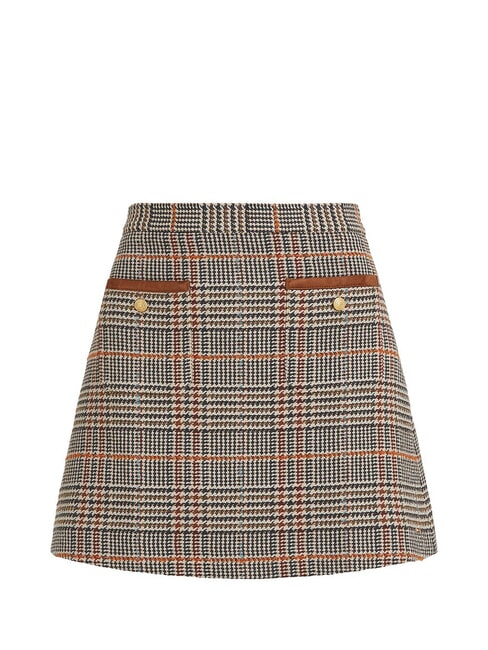 TH Short skirt brown beige check - Women's Skirts